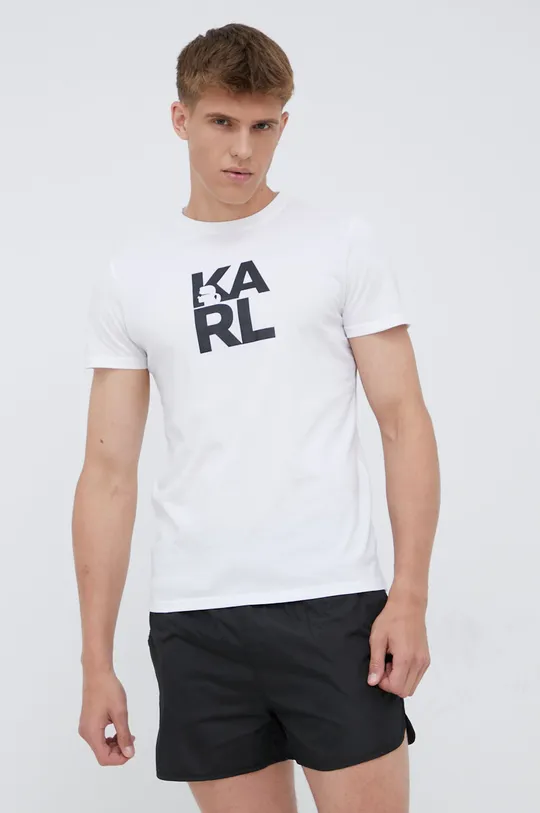 Хлопковая футболка Karl Lagerfeld белый
