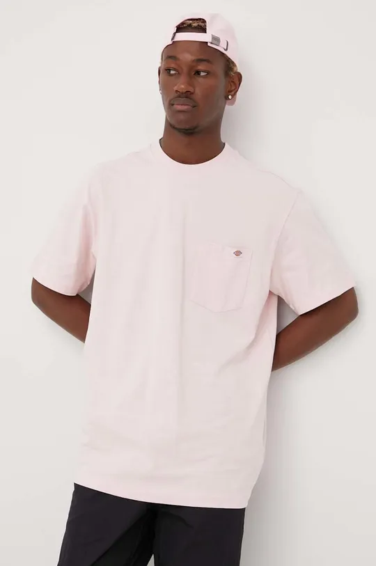 różowy Dickies t-shirt bawełniany Męski