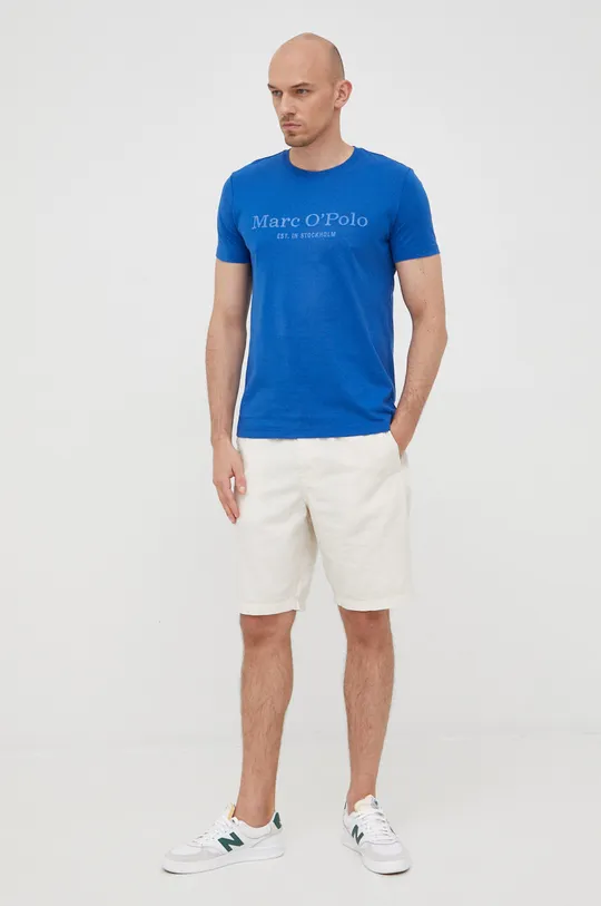 Bavlnené tričko Marc O'Polo modrá