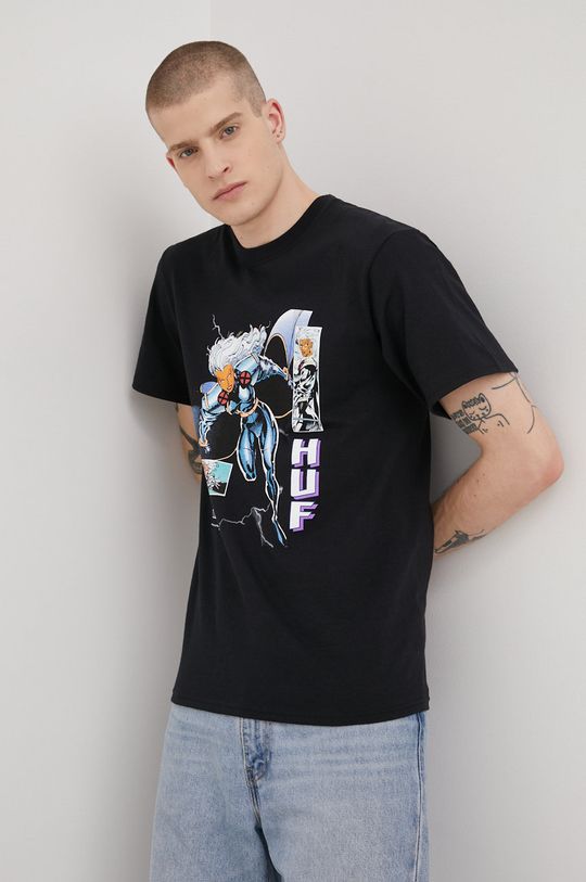 czarny HUF t-shirt bawełniany x Marvel Męski