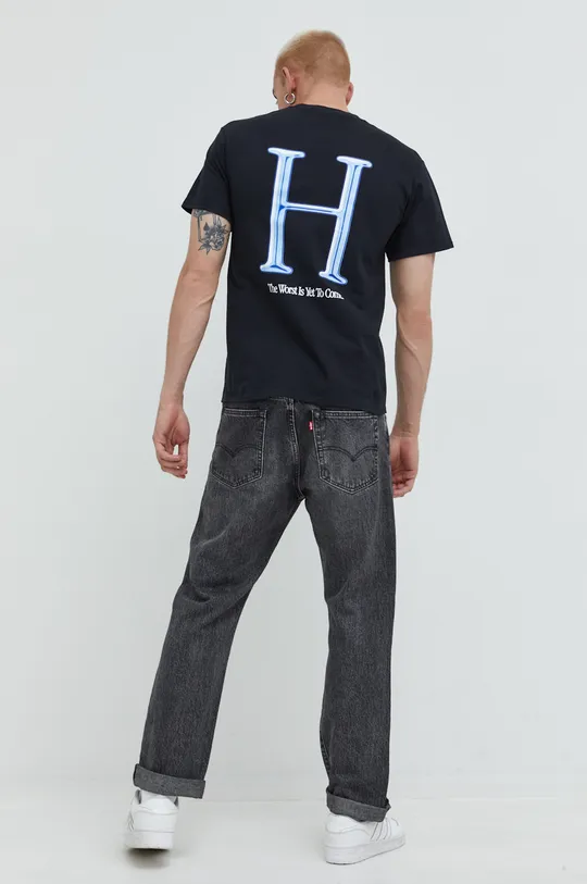 HUF t-shirt bawełniany czarny