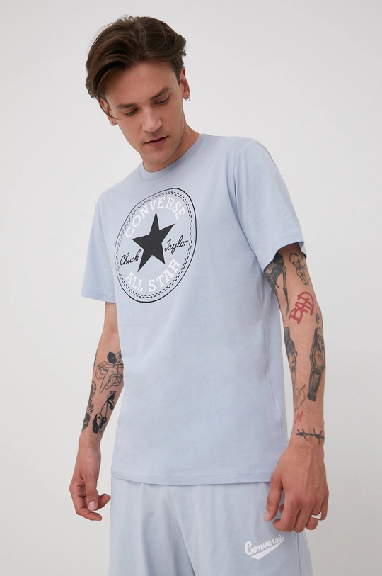 niebieski Converse t-shirt bawełniany Męski