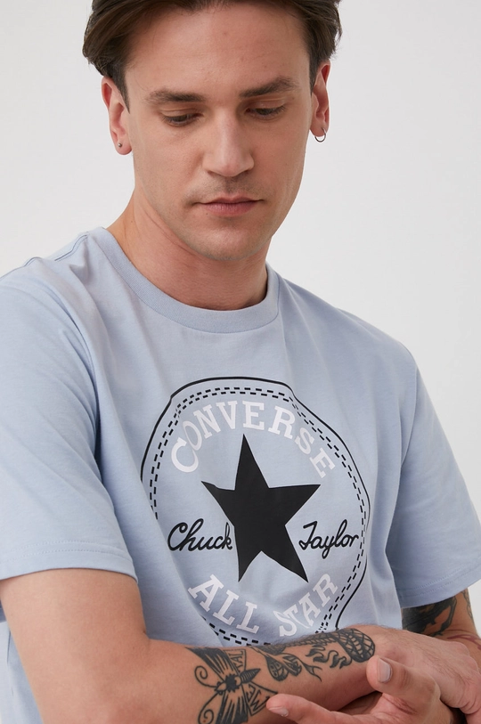 niebieski Converse t-shirt bawełniany