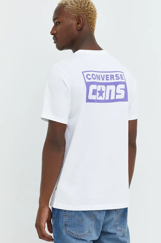biela Bavlnené tričko Converse