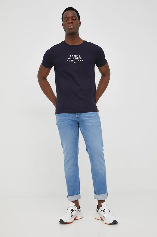 Бавовняна футболка Tommy Hilfiger темно-синій