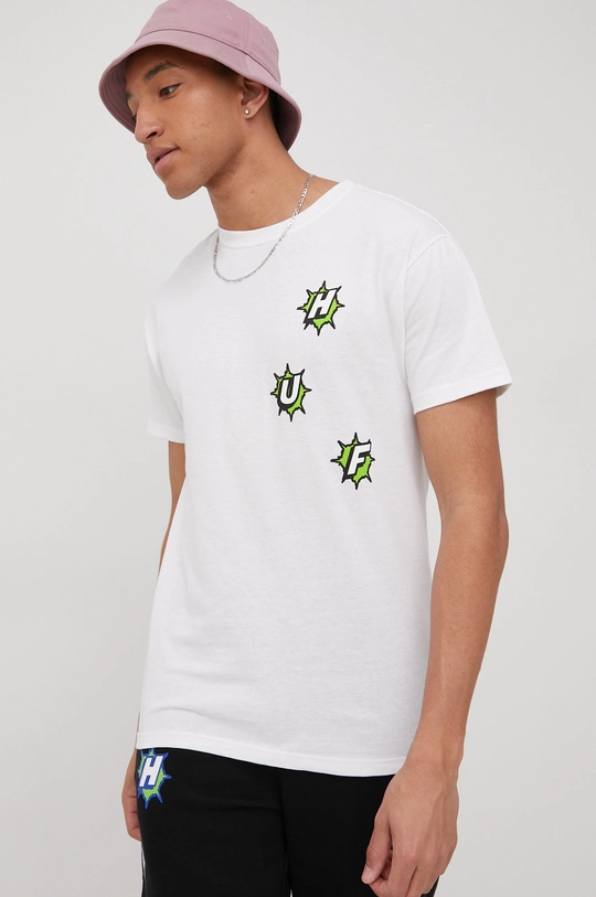 HUF t-shirt bawełniany biały