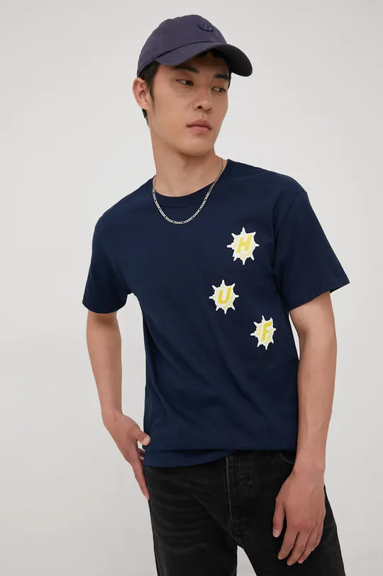 mornarsko plava Pamučna majica HUF Muški