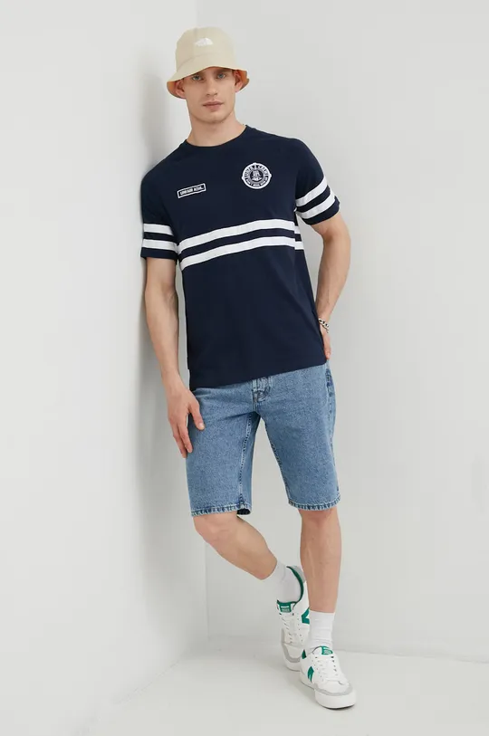 mornarsko modra Bombažen t-shirt Unfair Athletics Moški