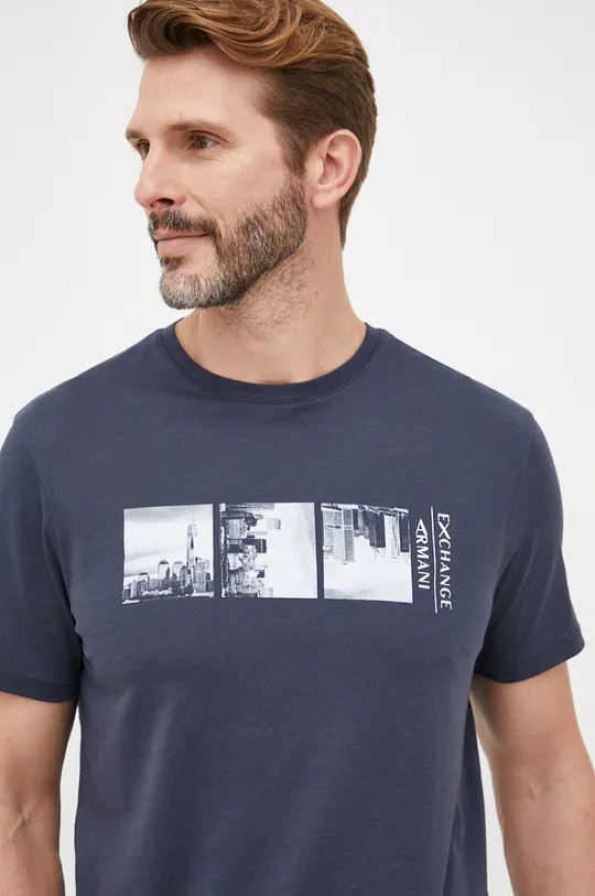 mornarsko plava Pamučna majica Armani Exchange Muški