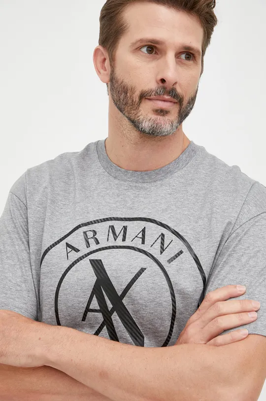 siva Bombažna kratka majica Armani Exchange Moški
