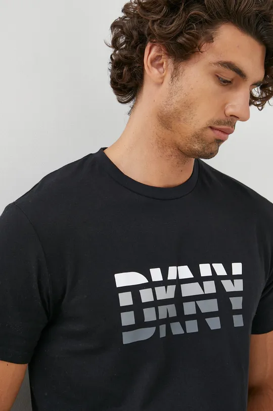 μαύρο Βαμβακερό μπλουζάκι Dkny Ανδρικά
