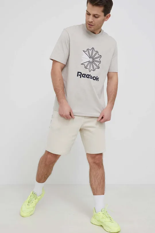 Βαμβακερό μπλουζάκι Reebok Classic γκρί