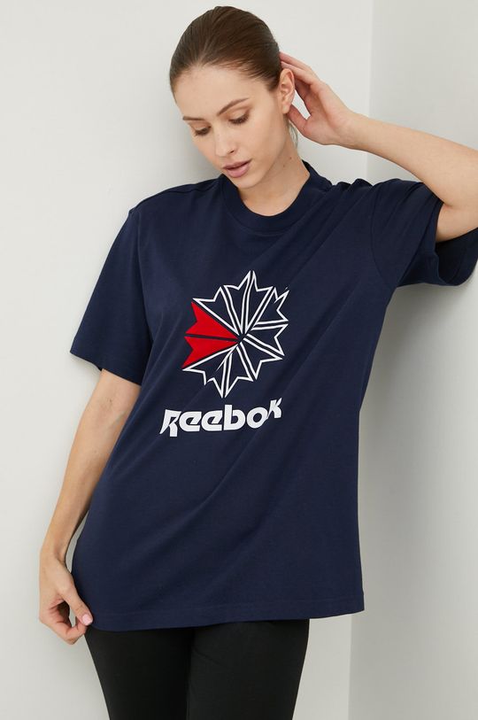 Bavlnené tričko Reebok Classic tmavomodrá