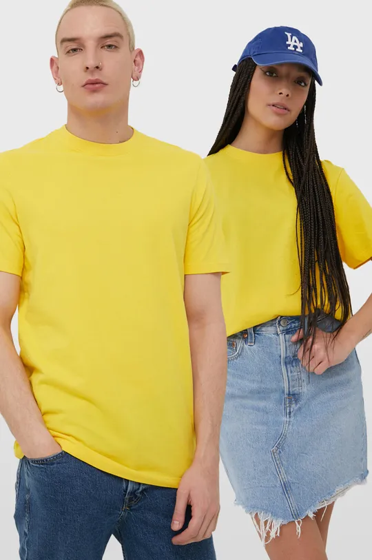 żółty Superdry t-shirt bawełniany Unisex