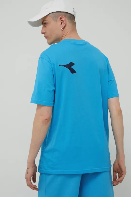 niebieski Diadora t-shirt bawełniany
