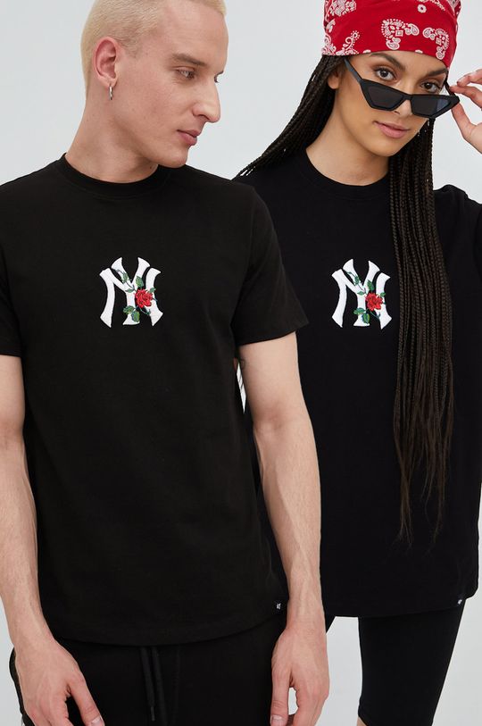 czarny 47brand t-shirt bawełniany MLB New York Yankees Unisex