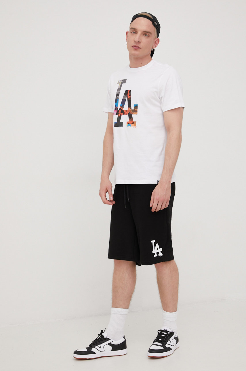 47brand t-shirt bawełniany MLB Los Angeles Dodgers biały