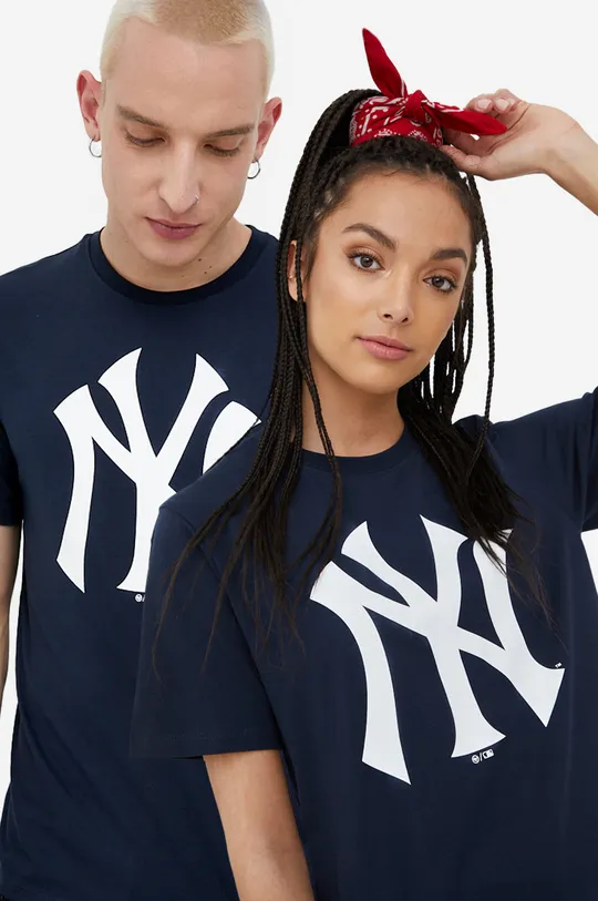 тёмно-синий Хлопковая футболка 47 brand Mlb New York Yankees Unisex