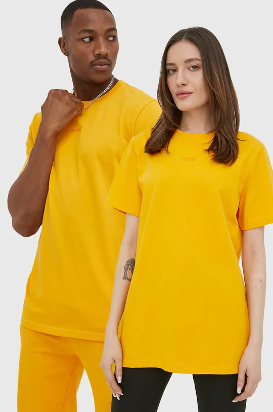 pomarańczowy Arkk Copenhagen t-shirt bawełniany Unisex