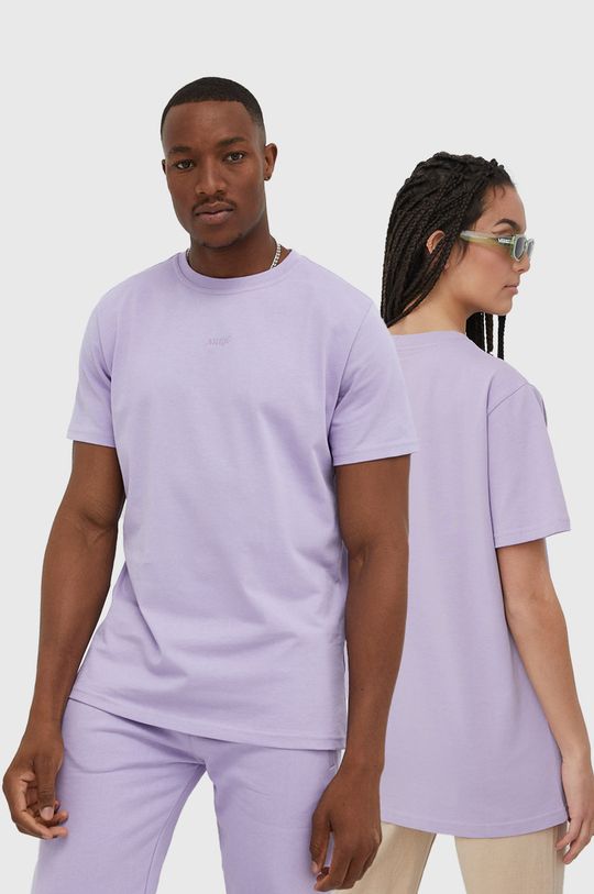 fialová Bavlněné tričko Arkk Copenhagen Unisex