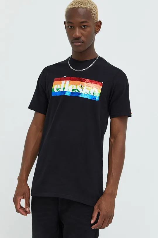 Ellesse pamut póló Rainbow Pack fekete