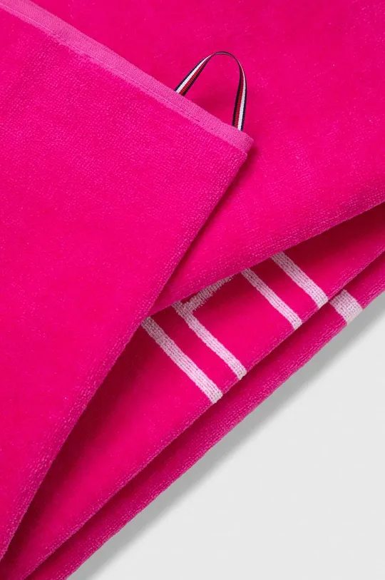 Βαμβακερή πετσέτα Tommy Hilfiger ροζ