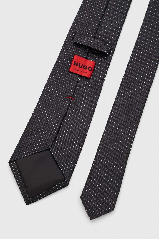 HUGO krawat jedwabny czarny