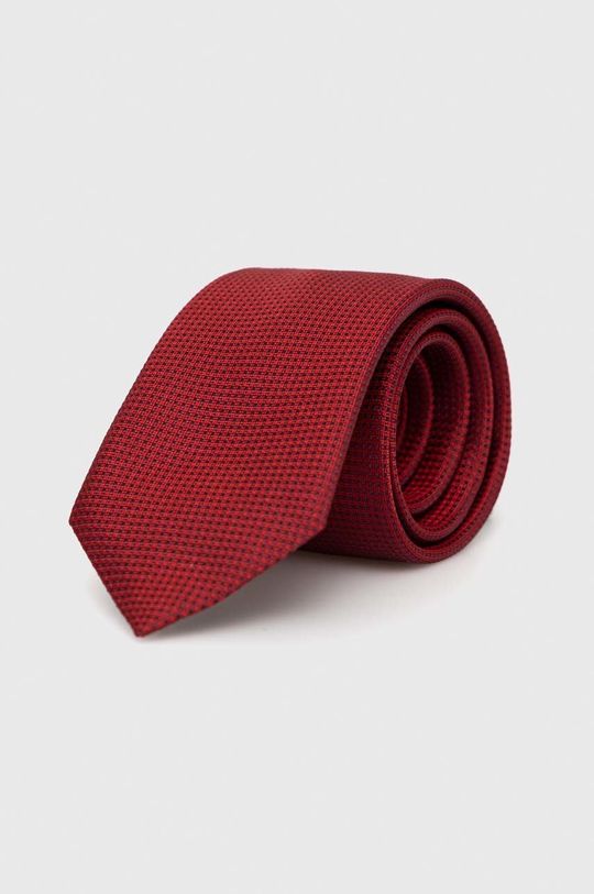 czerwony HUGO krawat jedwabny Męski