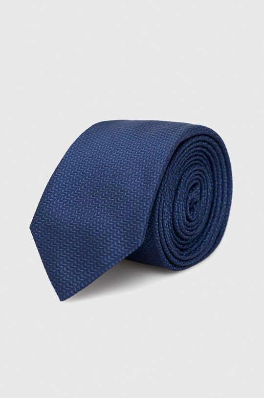 niebieski HUGO krawat jedwabny Męski