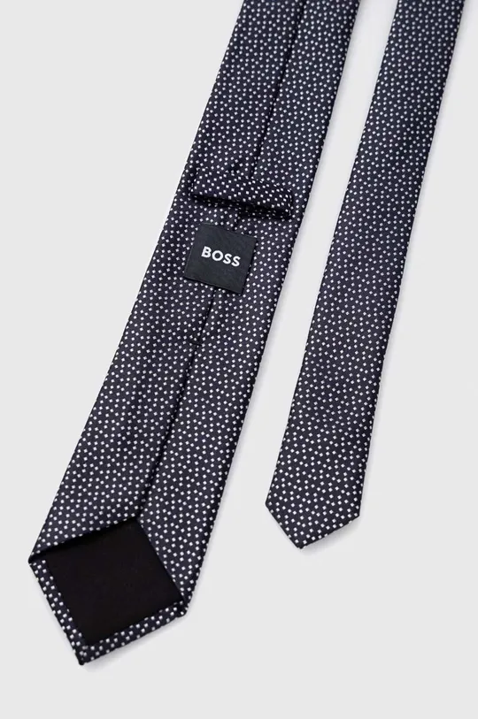 Hodvábna kravata BOSS tmavomodrá