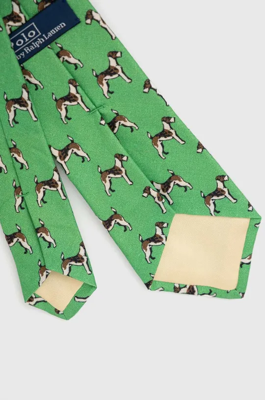 Lanena kravata Polo Ralph Lauren zelena