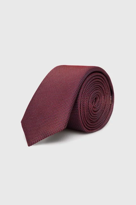 burgundia BOSS nyakkendő selyemkeverékből Férfi