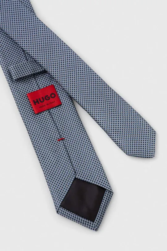 HUGO krawat jedwabny fioletowy