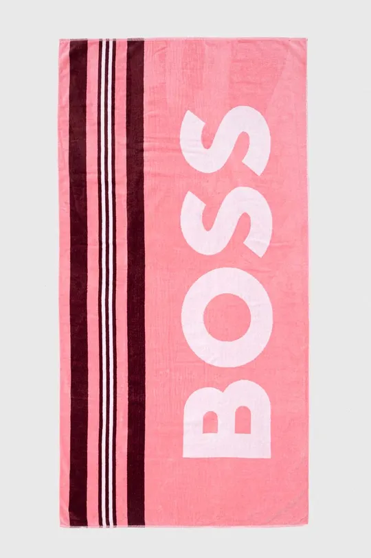 ružová Bavlnený uterák BOSS Unisex