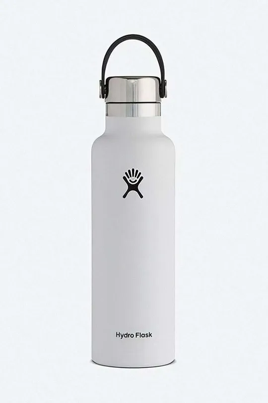 Θερμικό μπουκάλι Hydro Flask 21 Oz Standard Stainless Steel Cap λευκό