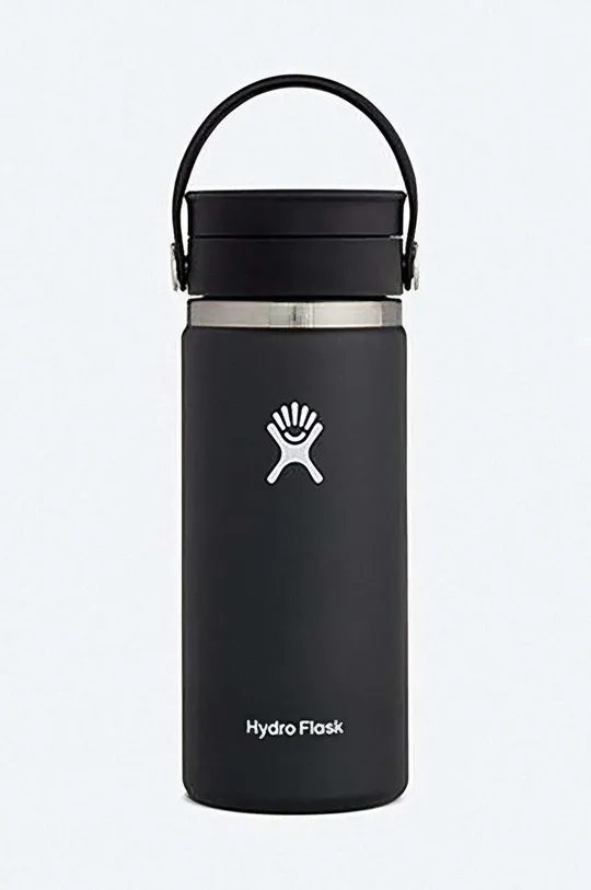czarny Hydro Flask kubek termiczny 16 Oz Wide Mouth Flex Sip Lid Unisex