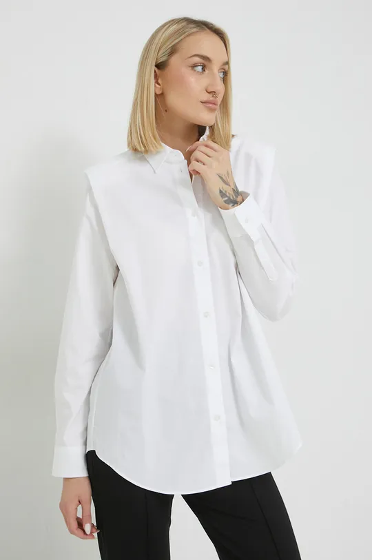 biały HUGO koszula bawełniana Damski