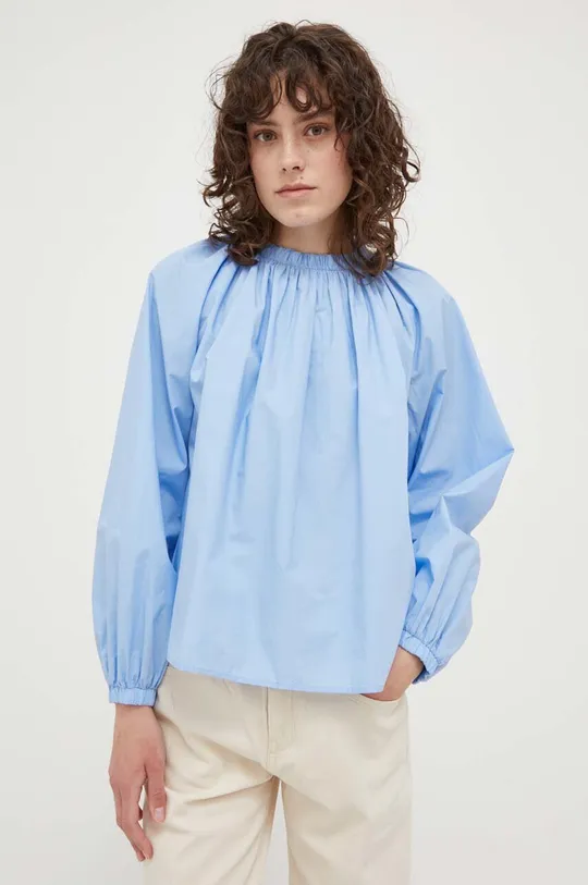 modra Bombažna majica Drykorn Ženski