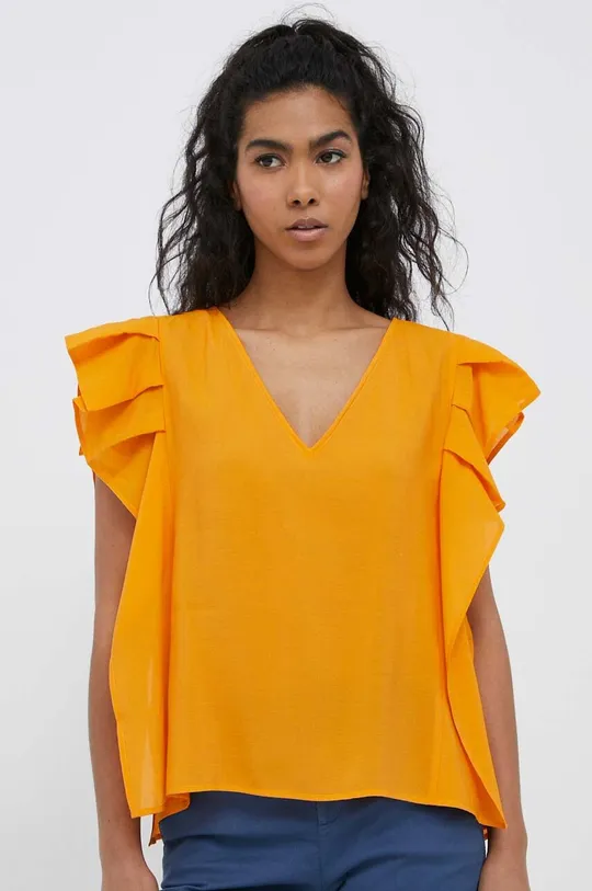 oranžna Majica Sisley Ženski