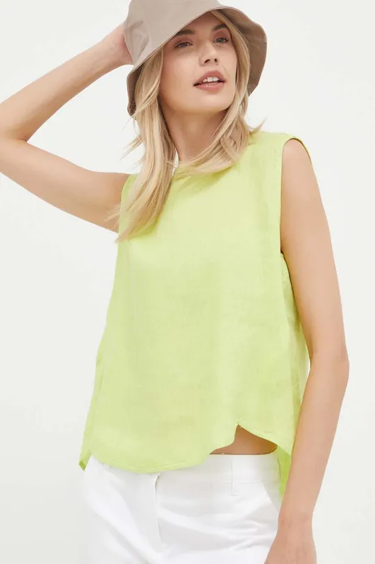 πράσινο Λευκή μπλούζα United Colors of Benetton Γυναικεία