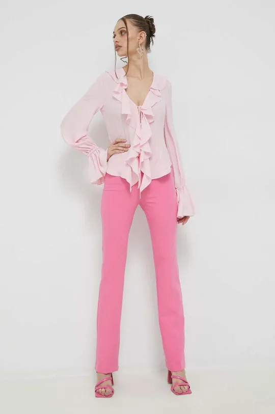 Blugirl Blumarine felső selyemkeverékből rózsaszín