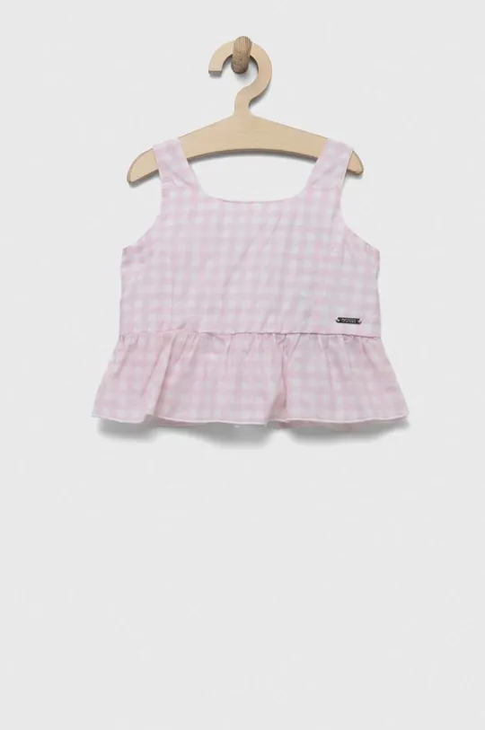 Детская хлопковая блузка Guess розовый