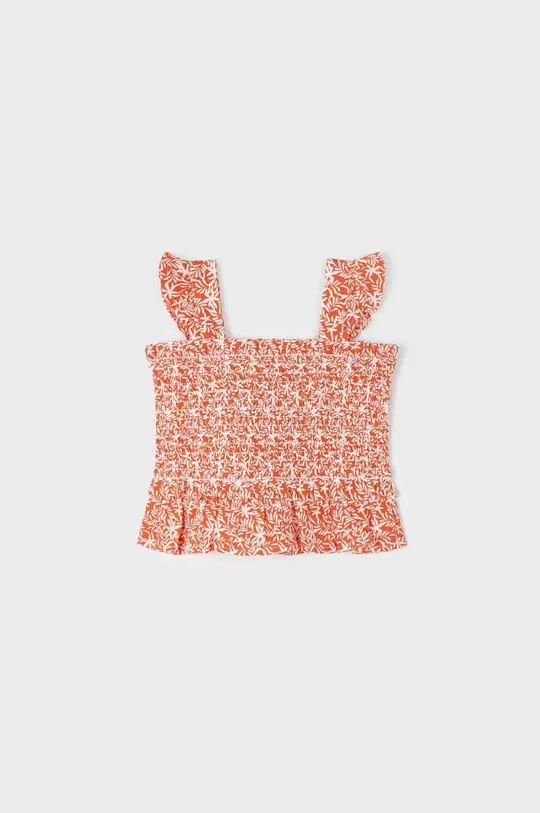 оранжевый Детская хлопковая блузка Mayoral Для девочек