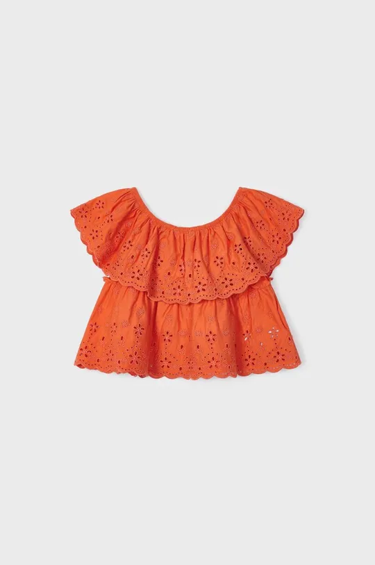 Дитяча бавовняна блузка Mayoral помаранчевий