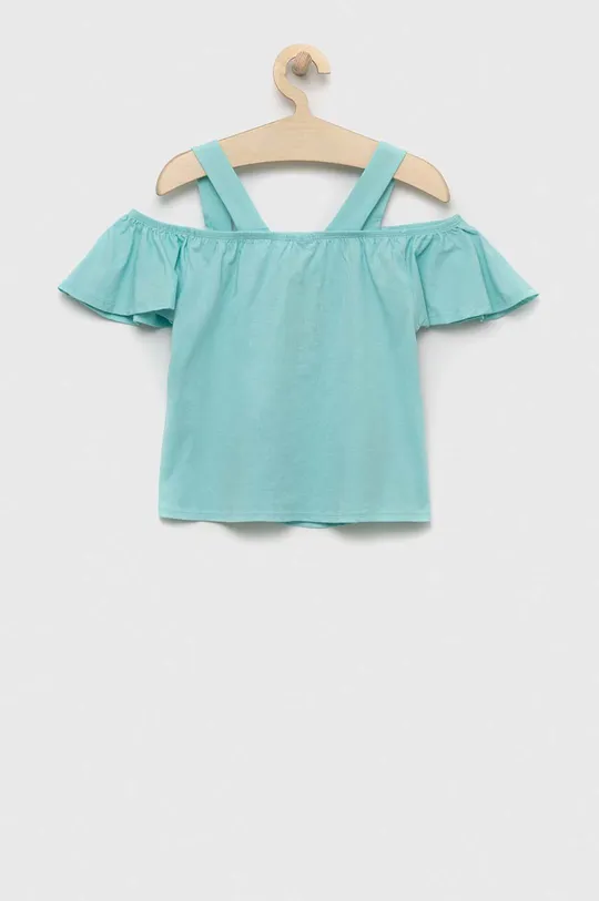 Дитяча бавовняна блузка United Colors of Benetton бірюзовий