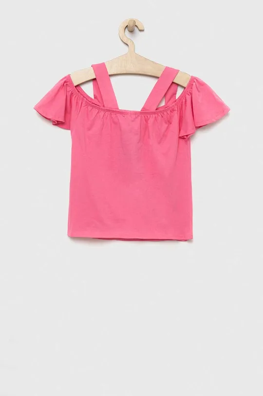 Детская хлопковая блузка United Colors of Benetton розовый