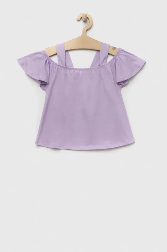 ljubičasta Dječja pamučna bluza United Colors of Benetton Za djevojčice