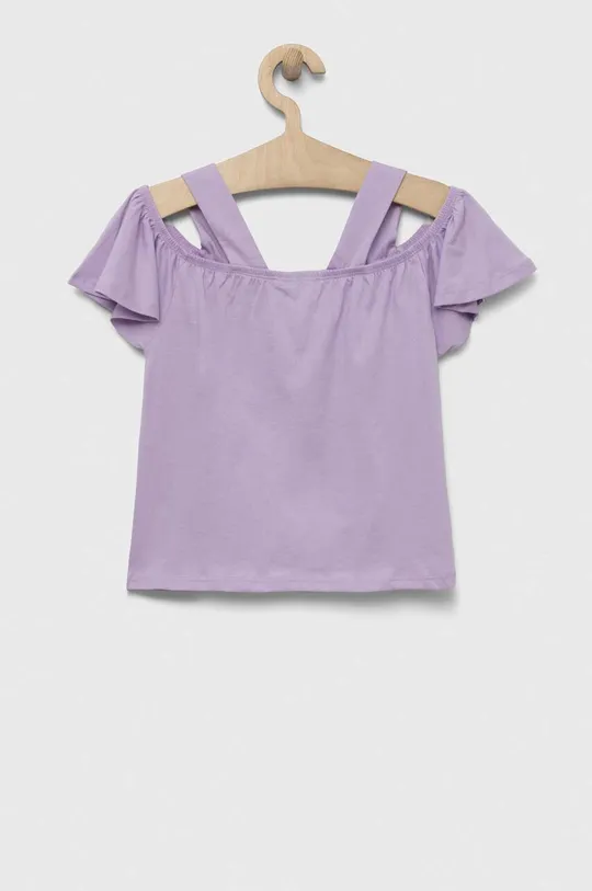 Otroška bombažna majica United Colors of Benetton vijolična