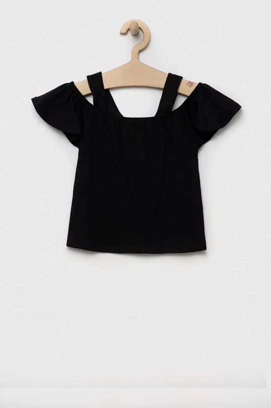 μαύρο Παιδική βαμβακερή μπλούζα United Colors of Benetton Για κορίτσια