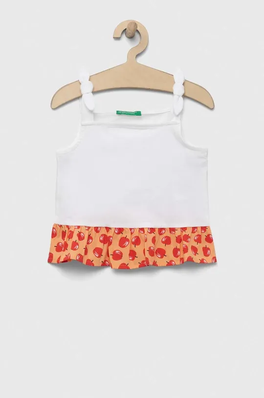 белый Детская хлопковая блузка United Colors of Benetton Для девочек